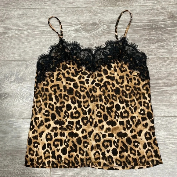 Zara Trafaluc Lace Trim Leopard Camisole Cami Tank Top S - Picture 7 of 14